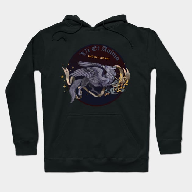 Regal Silver Gryphon "With Heart and Soul" Hoodie by Shadowind